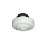 FL114 White Ribbed Glass with F4S Fitter - Shown in Oil Rubbed Bronze