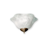 FL140 White Marble Glass Bowl Fan Light - Antique Brass Shown