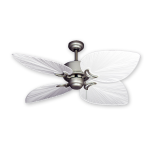 50" Bombay Ceiling Fan - Brushed Nickel with Pure White Blades
