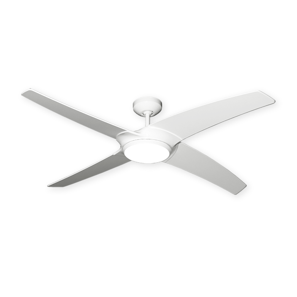 TroposAir 56" LED Ceiling Fan - Modern Low Profile Design Pure White