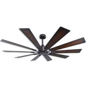 66" TroposAir Fusion Oil Rubbed Bronze With Distressed Walnut and Seashore 2-Sided Blades
