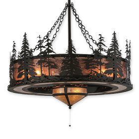 45" Meyda Tall Pines Oil Rubbed Bronze Finish with Oil Rubbed Bronze Blades and Light Kit