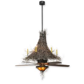 68" Wide Meyda Twigs Timeless Bronze Finish with Timeless Bronze Blades and Light Kit