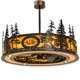 45"W Meyda Personalized Tall Pines Copper Vein Finish with Copper Vein Blades and Light Kit