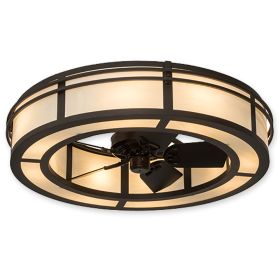 45"W Meyda Sargent Oil Rubbed Bronze Finish with Oil Rubbed Bronze Blades and Light Kit