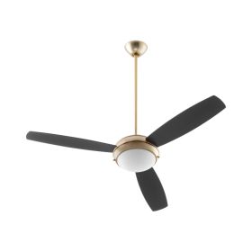 Quorum 20523-80 Expo 52" w/ LED Light Three Blades Ceiling Fan - Aged Brass

