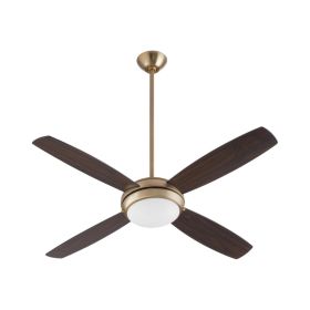Quorum 20524-80 Expo 52" w/ LED Light Four Blades Ceiling Fan - Aged Brass