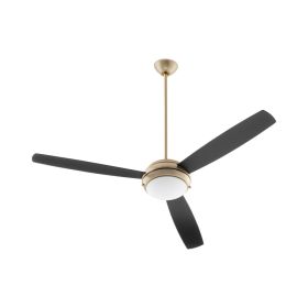 Quorum 20603-80 Expo 60" w/ LED Light Three Blades Ceiling Fan - Aged Brass