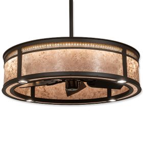 36" Wide Meyda Maglia Semplice Oil Rubbed Bronze Finish with Oil Rubbed Bronze Blades and Light Kit