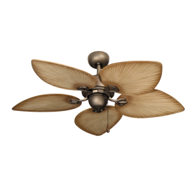 42" Bombay Ceiling Fan - Antique Bronze with Tan Blades