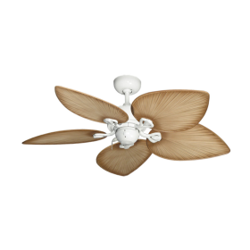 42" Bombay Ceiling Fan - Pure White with Tan Blades