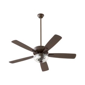 Quorum 4525-2286 OVATION 52" Clear Seeded Bowl w/ LED Ceiling Fan - Oiled Bronze
