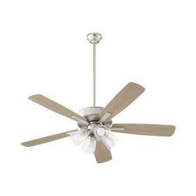Quorum 4525-2465 OVATION 52" 4 Light Clear Seeded Glass Ceiling Fan - Satin Nickel