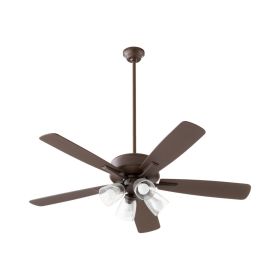 Quorum 4525-2486 OVATION 52" 4 Light Clear Seeded Glass Ceiling Fan - Oiled Bronze