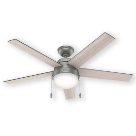 Hunter Anslee 50230 52" Indoor LED Ceiling Fan Matte Silver