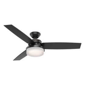 52" Hunter Sentinel indoor Ceiling Fan With LED Module - 50285 - Matte Black
