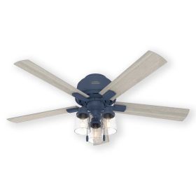 Hunter Hartland 50312 52" Indoor Low Profile LED Ceiling Fan Indigo Blue
