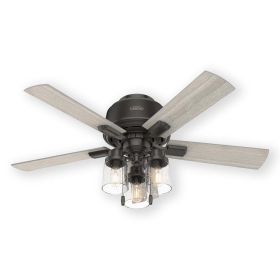 Hunter Hartland 50327 44" Indoor Low Profile LED Ceiling Fan Noble Bronze