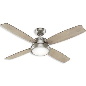 52" Hunter Wingate Indoor Ceiling Fan With Tunable White LED Module - 50388 - Brushed Nickel
