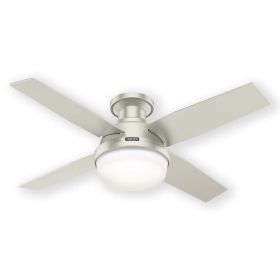 Hunter Dempsey 50398 44" Outdoor Low Profile LED Ceiling Fan Matte Nickel