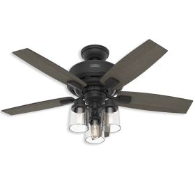 44" Hunter Bennett Indoor Ceiling Fan With LED Module - 50416 - Matte Black 
