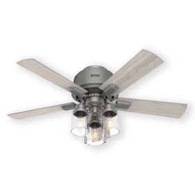 Hunter Hartland 50653 44" Indoor Low Profile LED Ceiling Fan Matte Silver
