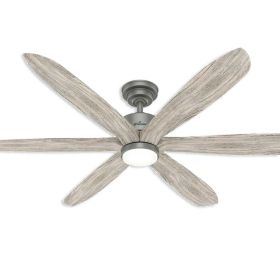 58" Hunter Rhinebeck indoor Ceiling Fan With LED Module - 50773 - Matte Silver
