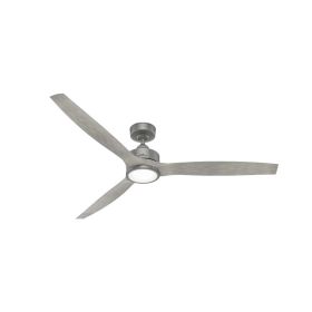 72" Hunter Park View Outdoor Ceiling Fan With LED Module - 50804 - Matte Silver 