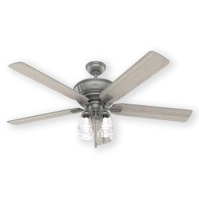Hunter Grantham 50945 60" Indoor LED Ceiling Fan Matte Silver