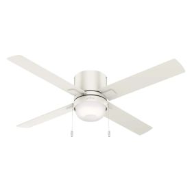 52" Hunter Minikin Low Profile indoor Ceiling Fan With LED Module - 50982 - Fresh White 