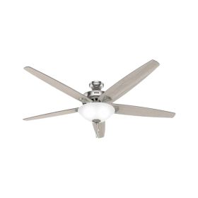 70" Hunter Stockbridge indoor Ceiling Fan With LED Module - 51122 - Brushed Nickel 
