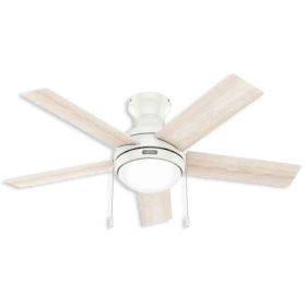 44" Hunter Aren Indoor Low Profile Ceiling Fan With LED Module - 51448 - Fresh White
