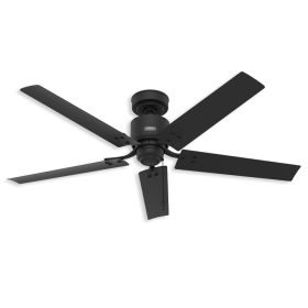 52" Hunter Windbound Outdoor Ceiling Fan - 51459 - Flat Matte Black 
