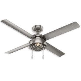 52" Hunter Spring Mill Outdoor Ceiling Fan With LED Module - 51470 - Painted Galvanized