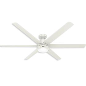 72" Hunter Solaria Outdoor Ceiling Fan With LED Module - 51477 - Fresh White