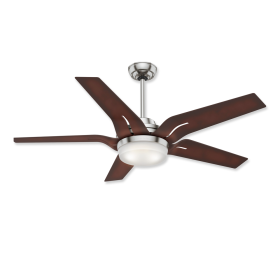 56" Casablanca Correne Brushed Nickel Finish with Coffee Beech Blades and Light Kit