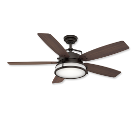 56" Casablanca Caneel Bay Maiden Bronze Finish with Smoked Walnut Blades and Light Kit