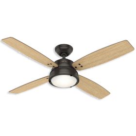 52" Hunter Wingate Indoor Ceiling Fan With Tunable White LED Module - 59437 - Noble Bronze
