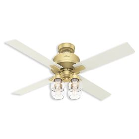  52" Hunter Vivien Indoor Ceiling Fan With LED Module - 59651 - Modern Brass