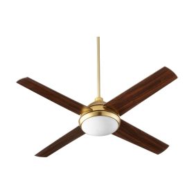 Quorum 68524-80 QUEST 52" w/ LED Transitional Ceiling Fan - Aged Brass