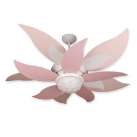 52" Craftmade Bloom White Finish with Pink Flower Petal Blades and Light Kit