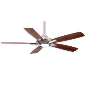 Minka Aire Dyno - F1000-BN - 52" Indoor Ceiling Fan-Brushed Nickel Finish with Reversible Medium Maple and Dark Walnut Finish Blades and LED light kit