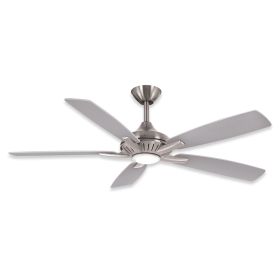 Minka Aire Dyno - F1000-BN/SL - 52" 5-Blade Indoor Ceiling Fan-Brushed Nickel Finish with Reversible Silver/Aged Wood Blades and LED light kit