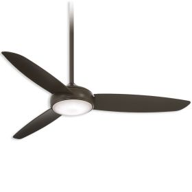 54" Minka Aire Concept-IV Damp - LED Outdoor Ceiling Fan - Oil Rubbed Bronze Finish with Oil Rubbed Bronze Blades and LED light kit
