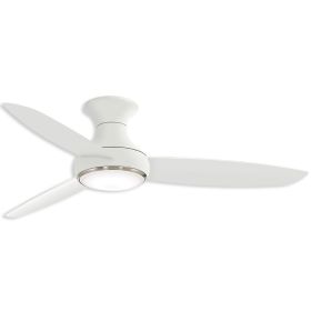 54" Minka Aire Concept-III Flush mount LED Outdoor Ceiling Fan - White Finish with White Blades and LED light kit