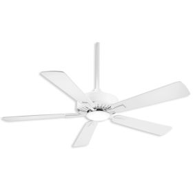 52" Minka Aire Contractor LED Indoor Ceiling Fan - Flat White Finish with Flat White Blades and LED light kit