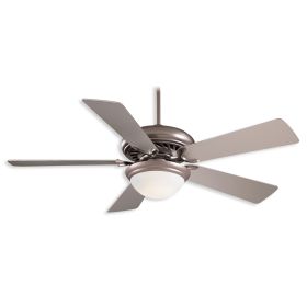 52" Supra Dry Indoor Ceiling Fan by Minka Aire Fans - Brushed Steel Finish with Silver Blades w/ light