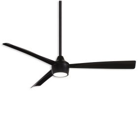56" Minka Aire Skinnie Wet Outdoor LED Ceiling Fan - Coal Finish with Coal Blades and LED light kit