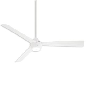 56" Minka Aire Skinnie Wet Outdoor LED Ceiling Fan - Flat White Finish with Flat White Blades and LED light kit