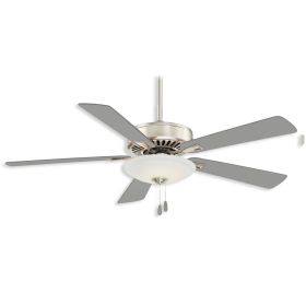 52" Minka Aire Contractor Uni-Pack LED Ceiling Fan - Polished Nickel Finish with Silver Blades and LED light kit
